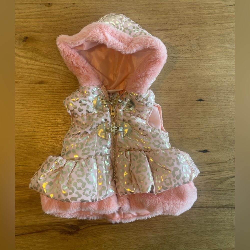 Little‎ Lass Pink and Gold Leopard Vest